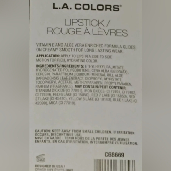 L.A. Colors Hydrating Lipstick Vitamin E & Aloe Vera C68669 Take It Easy - Picture 2 of 5